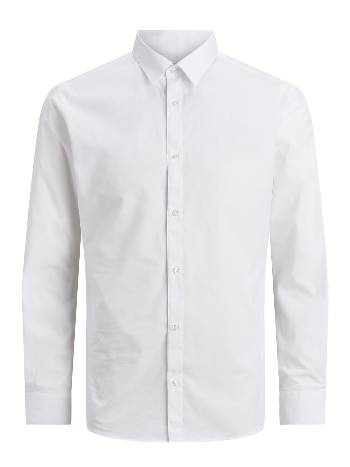 JACK&JONES PLUS Men's JJJOE Shirt LS Plain PS Shirt, White, 4XL