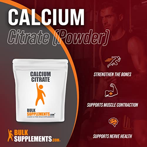 Bulksupplements.com Calcium Citrate Powder - Calcium Supplements For Bone Health - Unflavored - 4760Mg (1000Mg Of Calcium) Per Serving, 52 Servings (250 Grams - 8.8 Oz) #TOP2