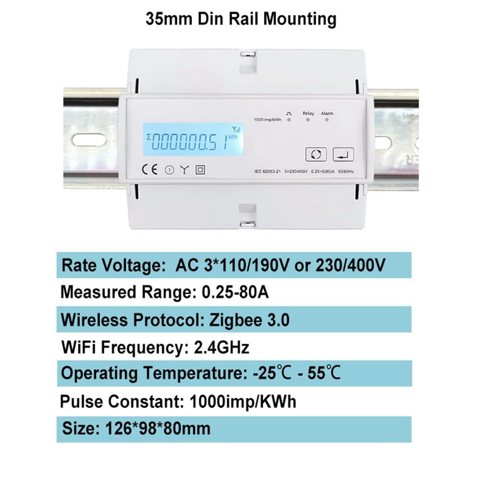 WiFi 3 Phase Bi Direction Contatore di Energia KWh Monitor di Potenza Wattmetro Tuya App Remote Switch On OFF 3X110/190V 230/400VAC