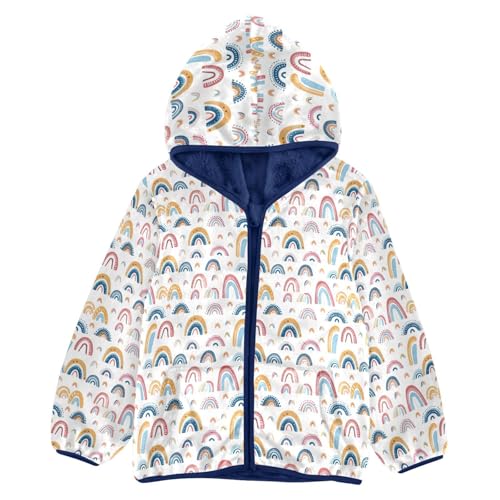 Rainbow Hearts Boys Fleece Coat,Children's Zip-Up Hoodie Jacket,Baby Warm Fashion Outerwear 3-10T,A113408