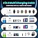Firsting Travel Essentials 4 in 2 Multi Charging Cable for iWatch Charger, USB A/USB C Multiple Charger Cord for iWatch Ultra/SE/11-2, iPhone 17-5, Galaxy S25-21, iPad (2PACK 5FT)