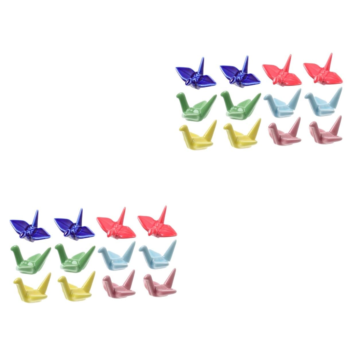 DOITOOL 24 Piezas Soporte para Palillos Cerámico Japonés, 12 Unidades Color Mixto, Reposa Palillos Pequeño y Fácil de Limpiar para Utensilios de Cocina y Adorno de Escritorio