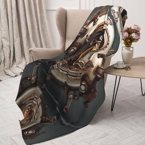 Couverture pour garder au chaud horloge steampunk plaid léger - 5