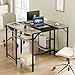 HOOBRO Computer Desk, Home Office Desk with Power Outlet, Writing Desk with 2 Shelves, Modern Small Desk for Home Office, Study, Easy to Assemble, Charcoal Gray and Black BG43UDN01