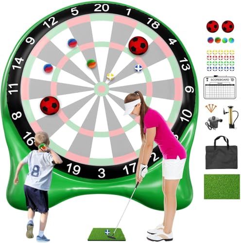 Inflatable Soccer Dart Board, Giant Kick Darts,Indoor Outdoor Lawn Yard Games for Kids Adults Family, Big Jumbo Carnival Games for Party | 6ft Golf Game Dart Boards with Pump Accessories