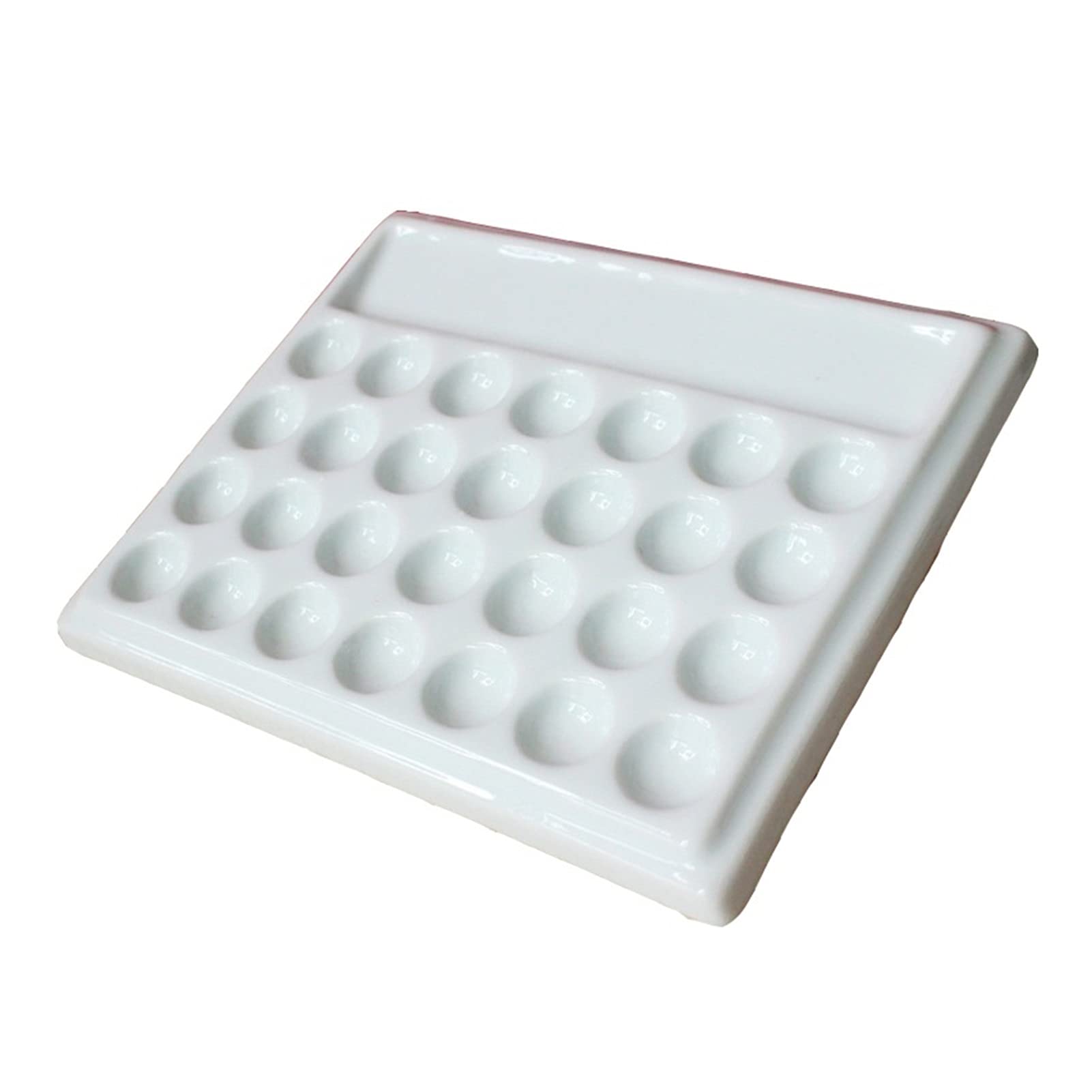 paleta malarska Paleta ceramiczna z pokrywką do malarstwa akwarelowego, malarstwa olejnego, gwaszu, rękodzieła, amatorskich rzemieślników, kuwety malarskiej, narzędzi malarskich (Color : 28 holes)