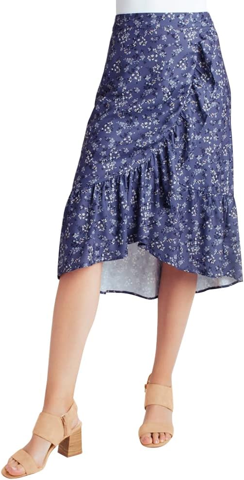 kensie Women's Nostalgic Blooms Midi Skirt