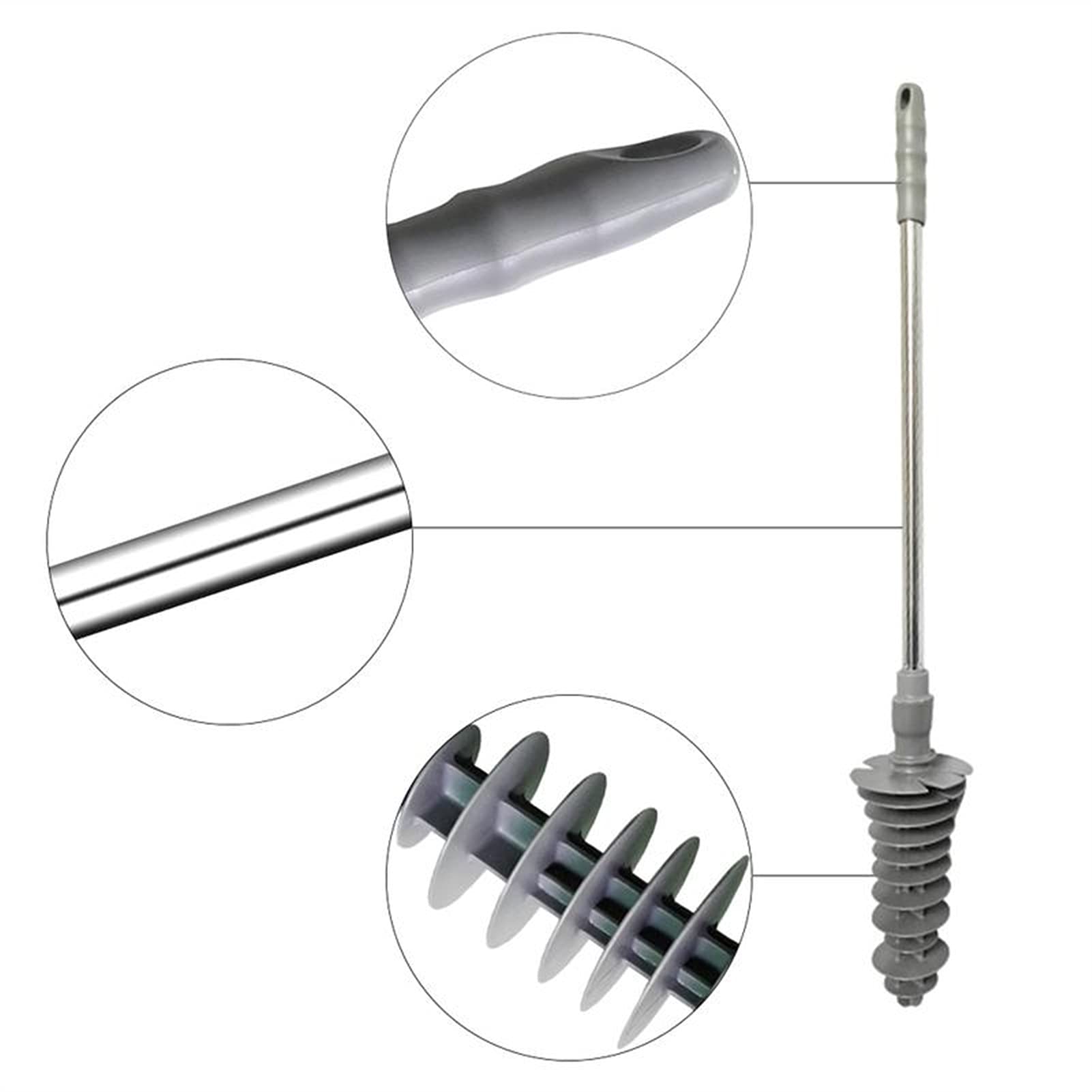 Desatascador de Inodoro de pistón, desatascador de Inodoro de Alta Resistencia, Tubo de succión Manual, Herramienta de inmersión de Fuelle Potente para Todos los inodoros
