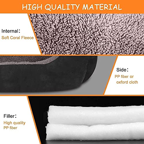 Image of SITSNOOZE Orthopedic Reversible Puppy Bed for Pets Up to 5 kg Washable Cushioned Sofa Mat for Small Pomeranian, Shih Tzu and Pug Dogs (Brown & Black, S)