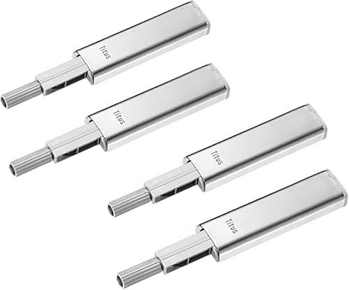 PushLatch - Pestillo de puerta para abrir, sistema de apertura para puertas de gabinete y cajones (paquete de 4)
