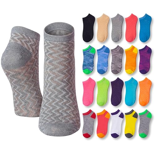 Image of Tipi Toe Women's 20 Pack Colorful Low Cut Socks - Lightweight, Breathable Design for All-Day Comfort Sizes 9-11 /10-13
