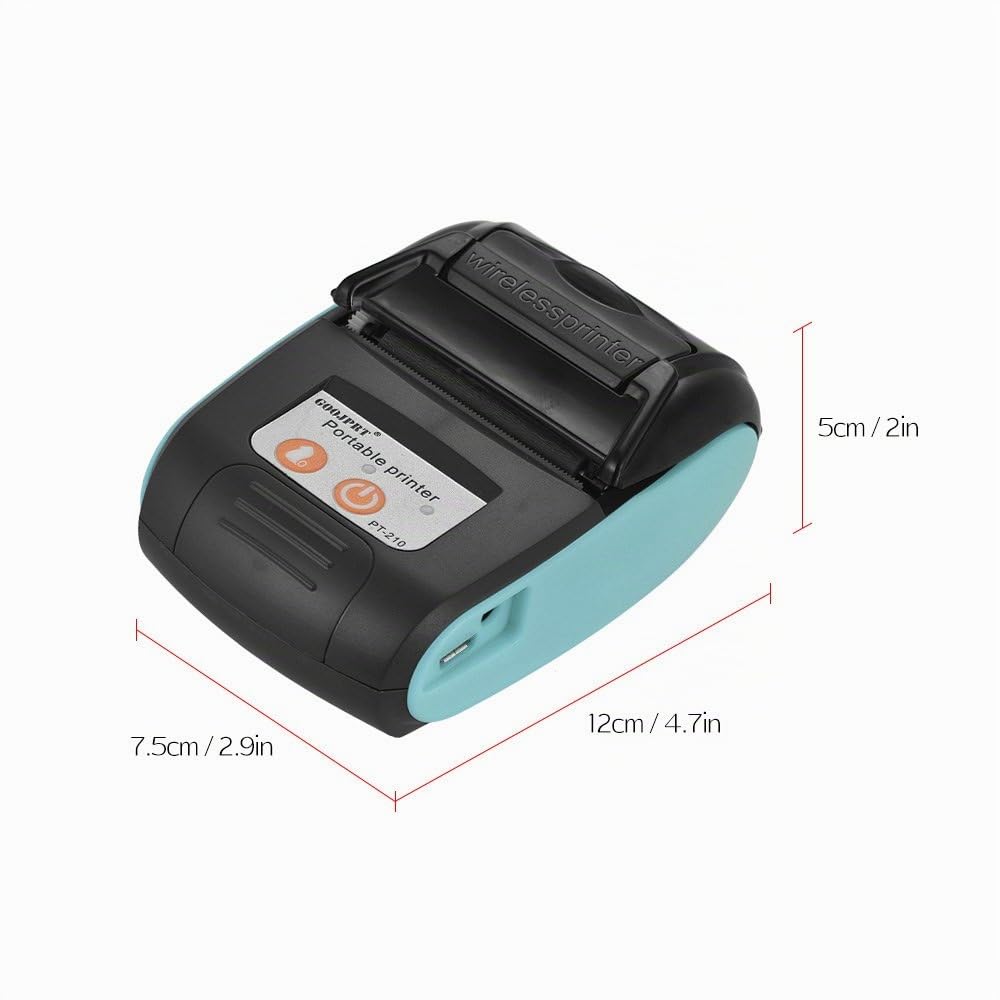 Leslaur PT-210 Tragbarer Thermodrucker Handheld 58mm-Empfangsdrucker für Einzelhandelsgeschäfte Restaurants Fabriken Logistik, 10 Papierrollen