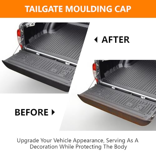 Image of G-PLUS Tailgate Moulding Cap Compatible with Ford F250 F350 F450 Super Duty 2008-2016 (NOT Fit Integrated Step), Tailgate Protector Cover, FO1904104, BC3Z9940602B
