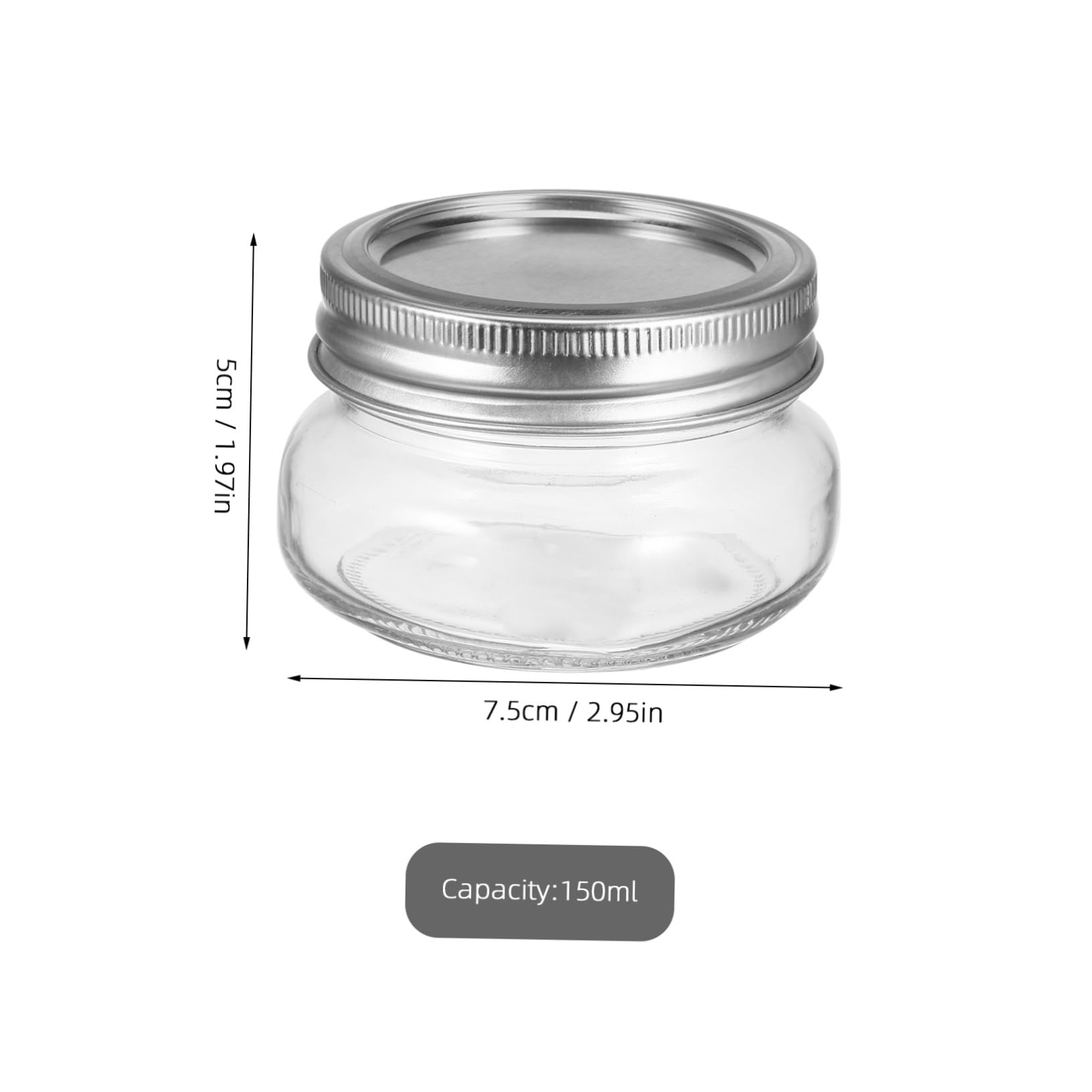 MAGICLULU 6 Vorratsdosen für Küche aus Glas mit Deckel 150ml Wiederverwendbar Leicht zu Reinigen für Tee und Lebensmittel