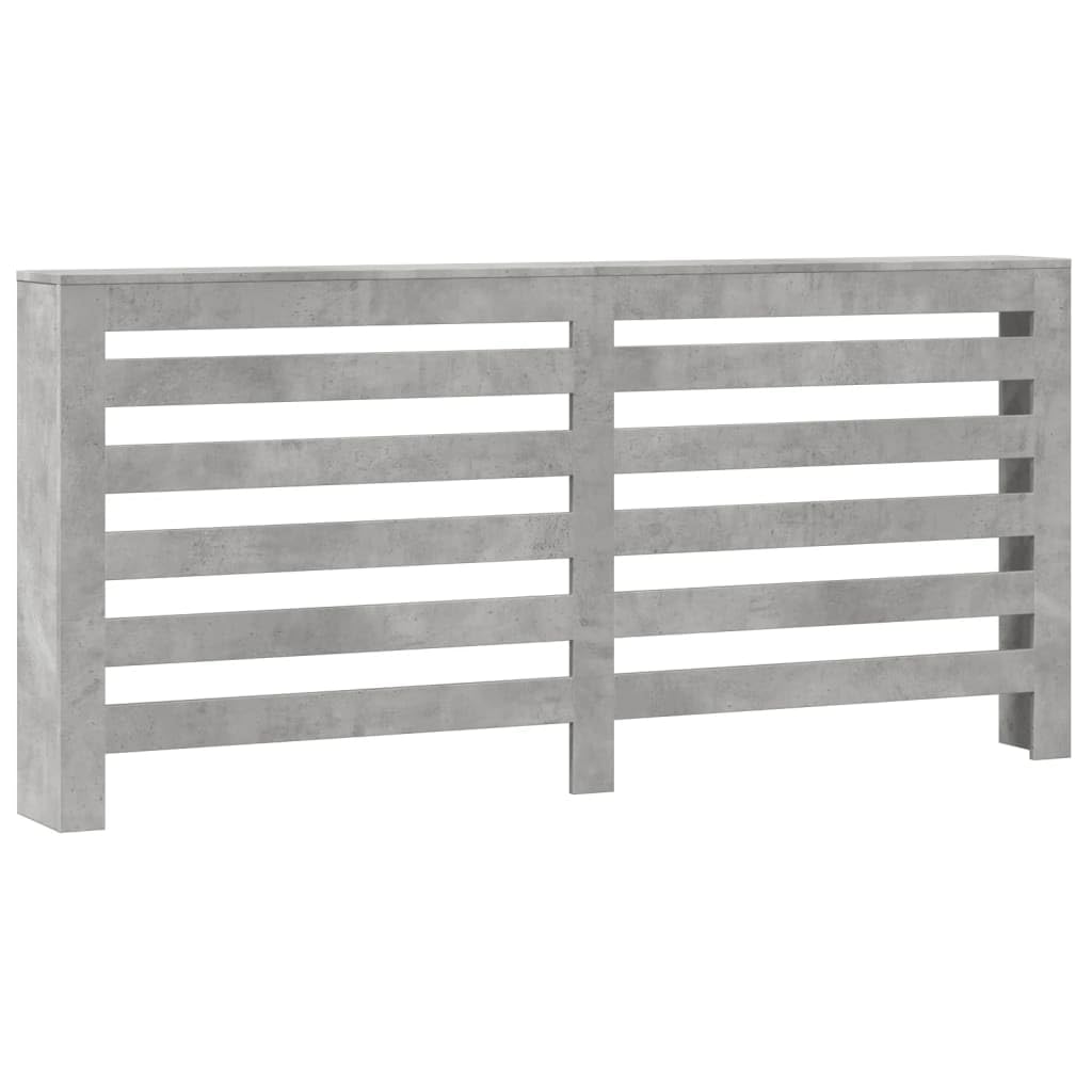 vidaXL Radiator Cover Heater Slat Cabinet - Concrete Grey Engineered Wood - Modern Decorative Living Room Furniture - 175x20x82 cm