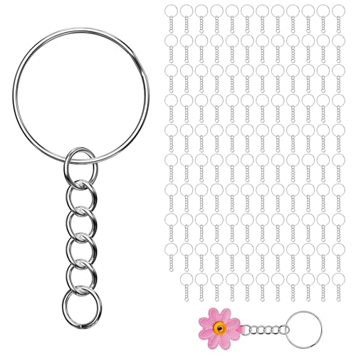 Avesteir 120 Piezas anillas llaveros, argollas con Cadena de metal, arandela para Organizar Llaves,...