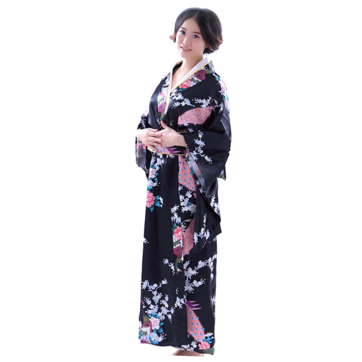 HEMOTON Yukata Japonesa para Mujer Vestido De Baño Tradicional Kimono De Baño Japonés para Fiestas De Tema Asiático Ceremonias De Verano