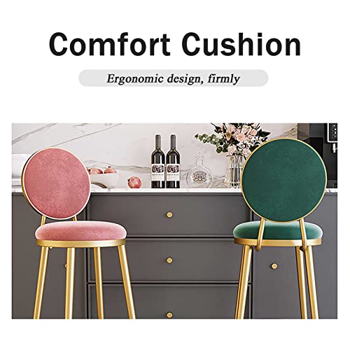 Tabouret de comptoir en velours avec dossier et chaises rembourrées douces - 3