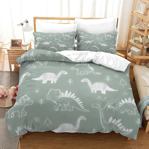 Housse de couette dinosaure 260x220 cm en microfibre douce - 3