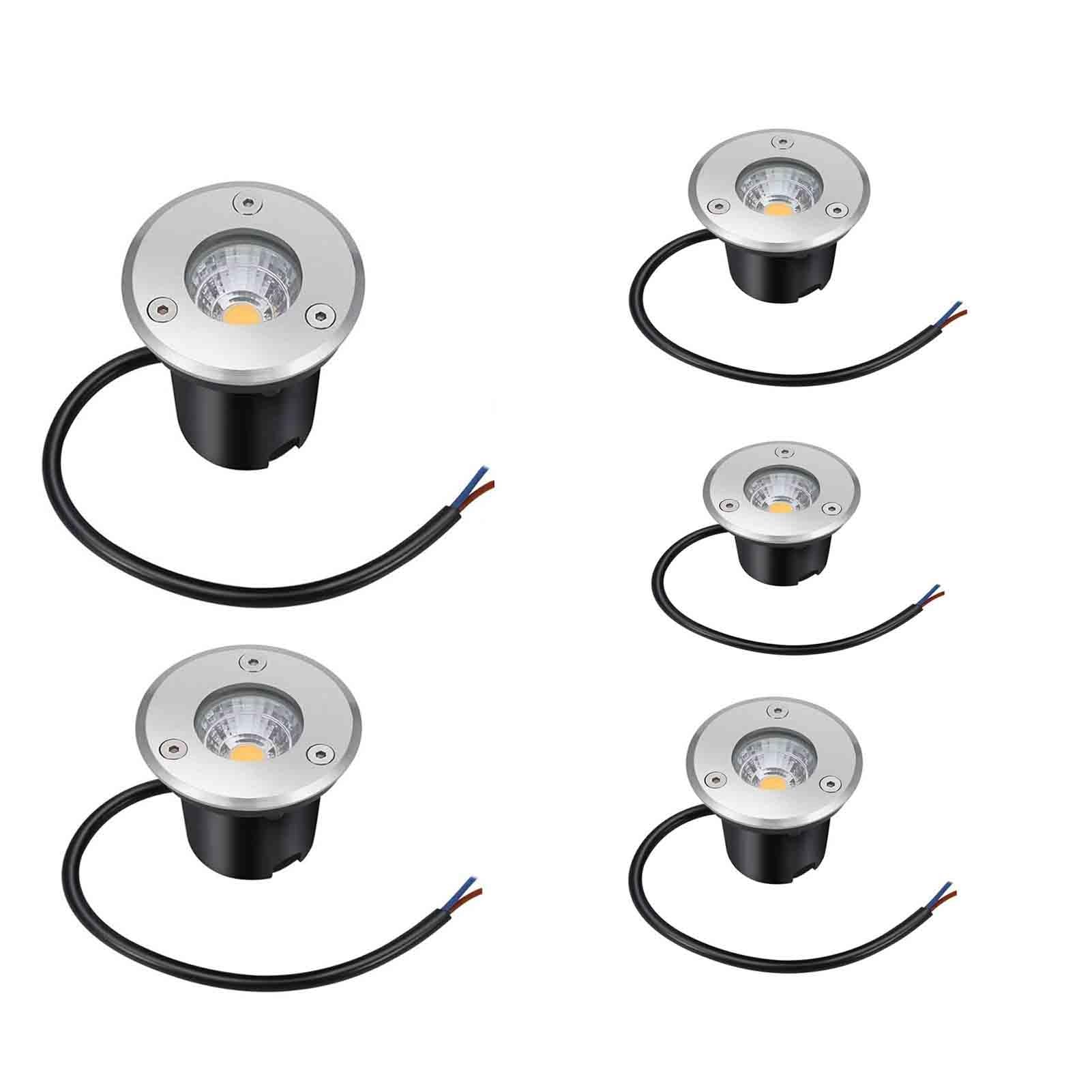 Buried Garden Lamp - Outdoor Recessed Led Spot COB Underground Light,IP65 Waterproof Recessed In-Ground Lamp for Garden, Yard, Driveway, Deck, Pathway Landscape(White,3w(12v))