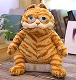 Fat Orange Plush Cat Stuffed Animals Toy,Lifelike Yellow Tabby Cat Kitty Toy for Boys and Girls Children Xmas Birthday Gift,11.8 Inches (Stupid cat)