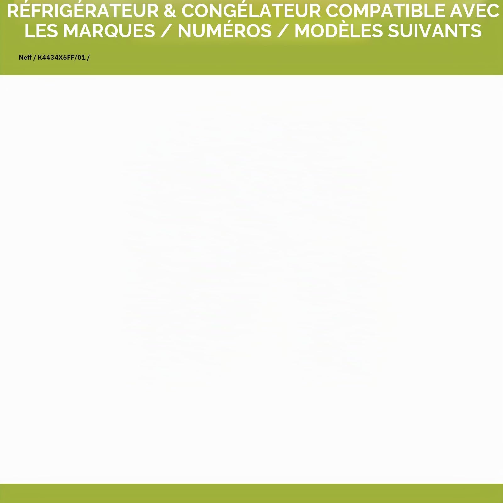 Tiroir compatible avec NEFF 00449003 Congélateur 390 x 215 x 212 mm en bas pour combinaison réfrigérateur