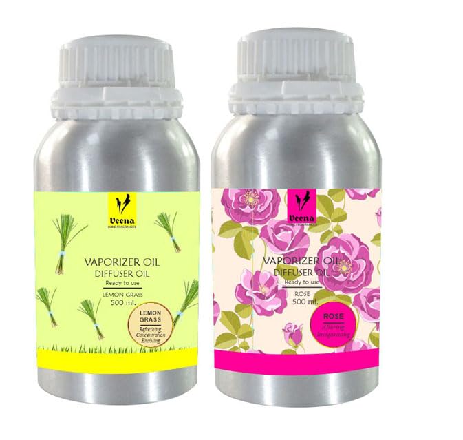Veena Aroma Oil Diffuser, Scented Oil Fragrance for Home, Room,Office & Washrooms -Lemon & Rose 500ml Set of 2 (B0CDS8SJFR) Amazon Price History, Amazon Price Tracker