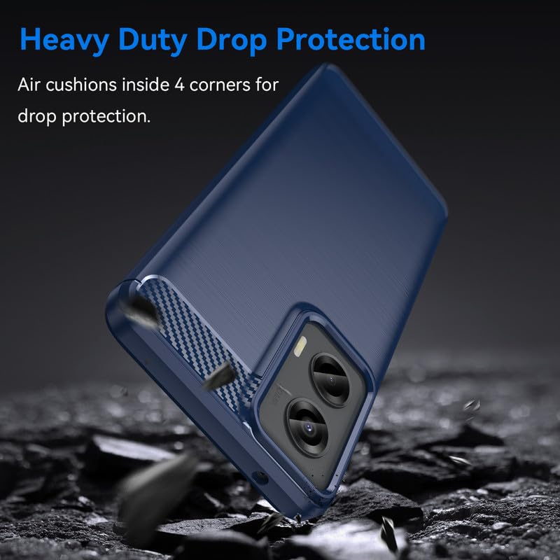 Image of Hybrid Carbon Fiber Back Case for Moto G Stylus 5G 2024 (Blue)