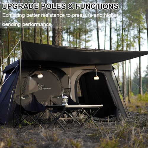 Image of Vidalido Tents,6-8 Person Camping Tent with Extended Vestibule,2 Room Weather Resistant Family Tents,Easy Install Waterproof Outdoor Tent for Backpacking and Camping Hiking
