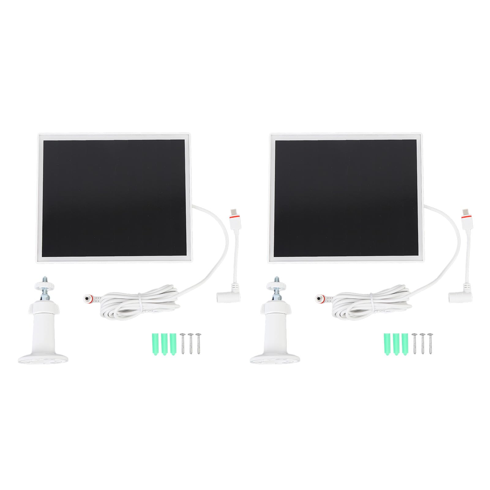 Generic Pannello Solare per Telecamera di Sicurezza Caricatore Monocristallino da 6 W per Uso Esterno Design Resistente Alla Pioggia 2 Pezzi