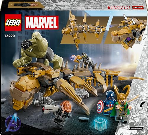 | Marvel Avengers vs. Leviathan, Figura Giocattolo Costruibile con Personaggio di Hulk e Minifigure di Capitan America, Loki, Vedova Nera e Chitauri, Giochi per Bambini e Bambine da 7 Anni 76290 - Lego - Immagine 10