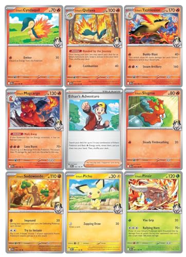 Ethan’s Card Lot x9 – Destined Rivals – Pokemon – Typhlosion Pichu Pinsir Adventure – 034/182