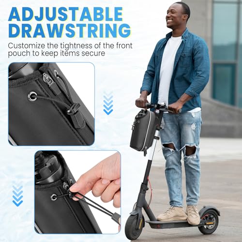 GXCROR Electric Scooter Bag 2L Large Capacity, Waterproof Front Hanging Storage Bag, Portable Handlebar Bag for Carrying Phone, Bottle, Charger Tools - Image 6