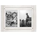 Americanflat Collage Picture Frame in Aspen White with Three Displays Textured MDF and Polished Glass for Wall and Tabletop - 5" x 7"