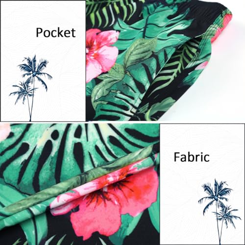 Icker Mens Swim Trunks Quick Dry Bathing Suits Summer Holiday Beach Board Shorts-Flower Leaf-M thumb #3