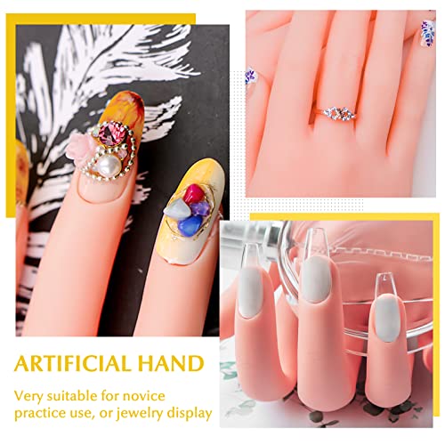 Krofaue A-01 2 Pack Practice Nail Art Trainer Training Hand Tool Flexible Bendable Movable Fake Mannequin Right Hands Manicure Tool thumb #5