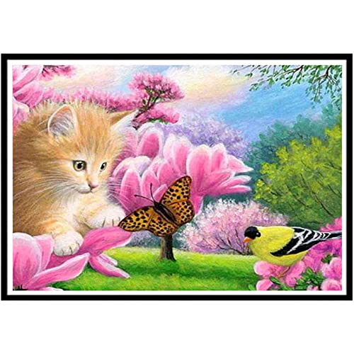 Peinture diamant 5D grand format 60x90cm pour vaincre le stress grâce à l'art du diamant chat