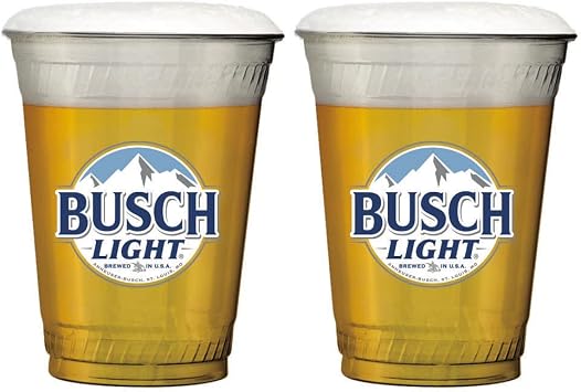 Busch Light 16 Ounce Disposable Event and Party Keg Cups, Sleeve of 50