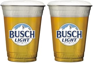 Busch Light 16 Ounce Disposable Event and Party Keg Cups, Sleeve of 50