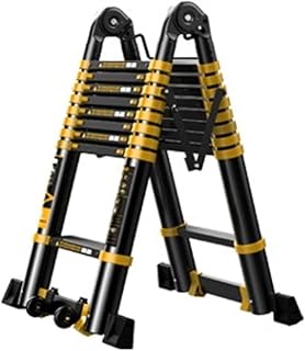 Telescoping Ladders Folding Telescoping Ladder, 23 FT One Button Retraction Aluminum Telescopic Extension Extendable Ladder,Slow Down Design Multi Telescoping Extension Ladder (Size : 18ft)