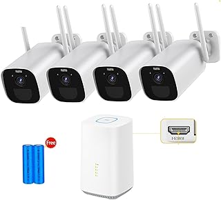 Security Camera Outdoor Bullet Camera Outdoor WiFi Video Surveillance Wireless CCTV Home Security System Kits Built in 5200mAh Rechargeable Battery 3MP Surveillance CCTV Waterproof Camera ( Size : 2 C