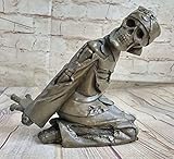 EUROPEAN BRONZE Skeleton Skull Wine Bottle Rack Storage Display Holder Bronze Sculpture Figurine Artwork Sale