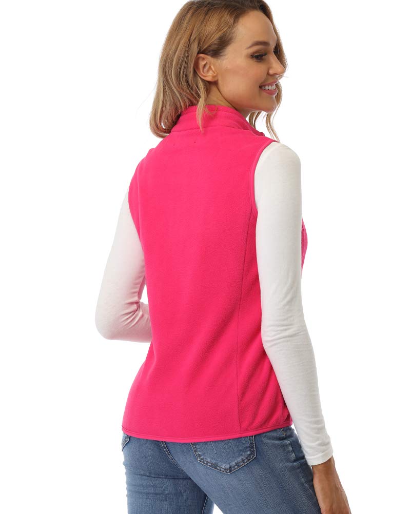 fuinloth Gilet in pile da donna,Termico Senza Maniche Elegante Collare Eretto con Zip e Tasca