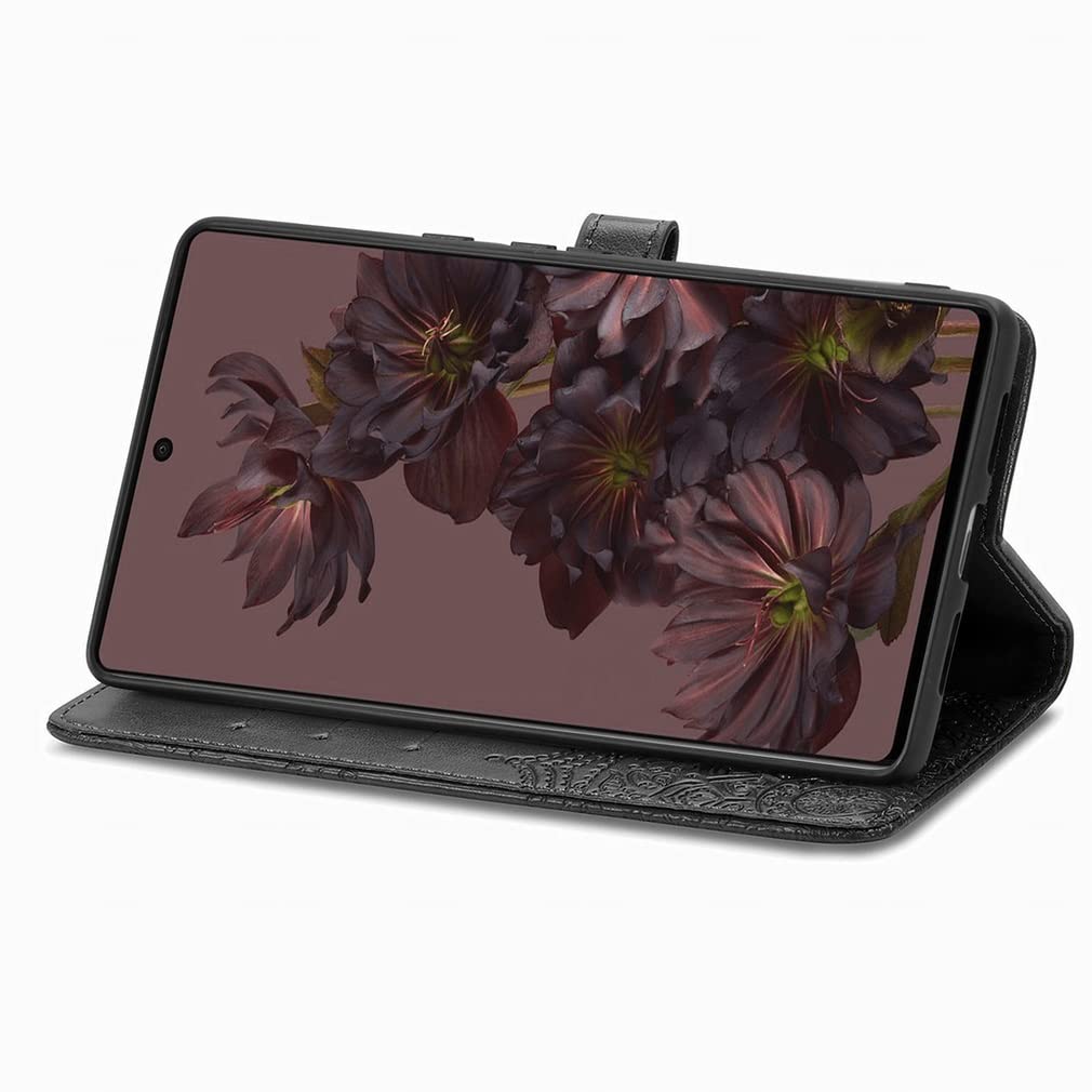 Custodia Google Pixel 7 Pro Con Stampa Mandala - Portafoglio In Pelle PU Rossa Con Slot Carte E Supporto