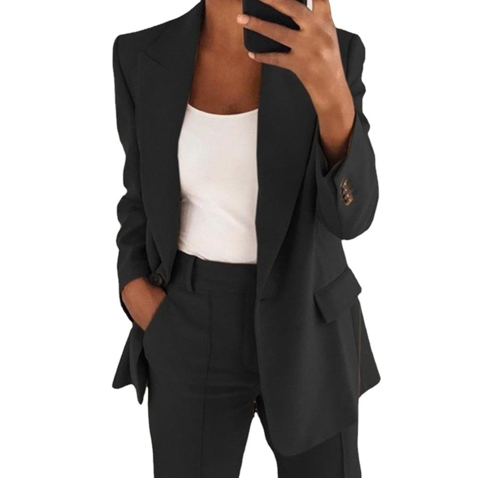 Completo da donna professionale in due pezzi giacche autunnali con pantaloni a gamba larga resistente alle pieghe Business Casual abbigliamento da lavoro giacche e pantaloni da donna