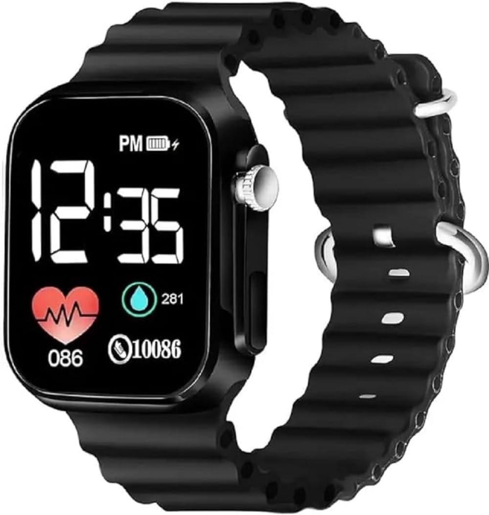 Ziory Digital Waterproof LED Display Kids Watch for Boys & Girls (Age 4-15 Years)- Black (B0D95X69J3) Amazon Price History, Amazon Price Tracker