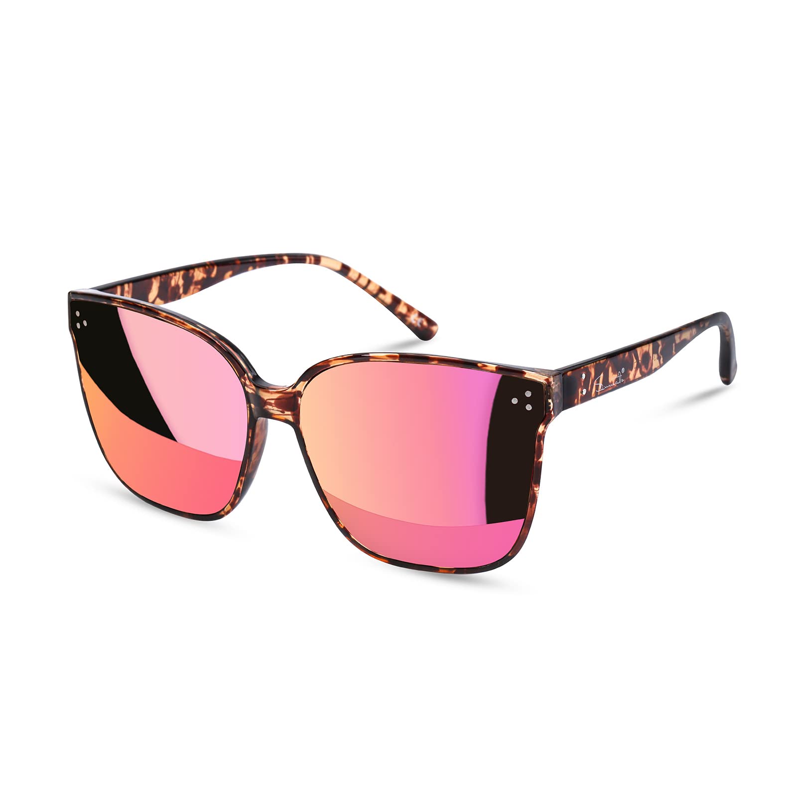 Sumato Sunglasses Womens Oversized Pink Sunglasses for Women with Trendy Mirrored Lens UV400 Blocking