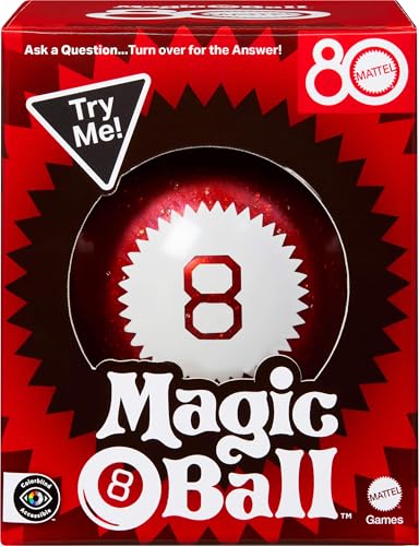 Mattel Games Magic 8 Ball Mattel 80th Anniversary Edition Neuheit Spiel für Kinder, Wahrsagspielzeug für Familiennächte, Spielabende, Reisen, Camping & Partys