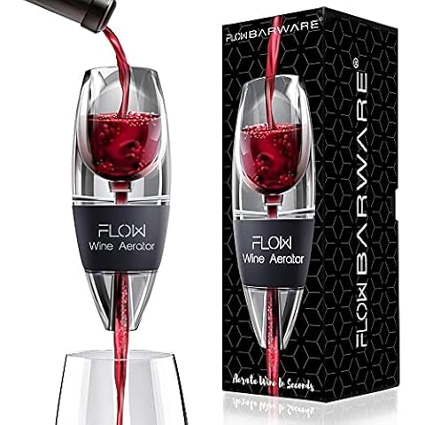FLOW Barware Wine Aerator | Wine Aerator Pourer with Filter & Base, Red Wine Gift Set | Wine Air Aerator Wine Breather to Enhance Any Wine in Seconds Cover