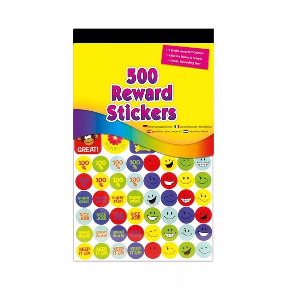 Zopper Reward Stickers Smiley Face Over 500 Stickers Including Smiley Faces Bright Assorted Colours Ideal For Home, School, Office, Great Rewarding Fun